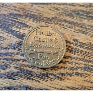Vintage Malibu Castle & Showboat Fun Centers Money Arcade Coin Medal Token